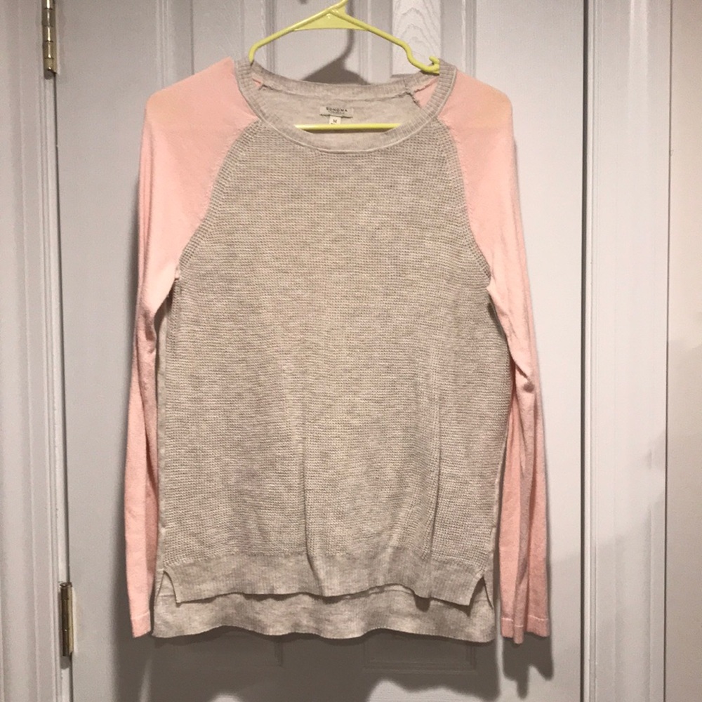 Pink and cream sweater